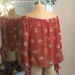 XL dusty rose off the shoulders blouse